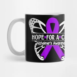 Butterfly Purple Ribbon Alzheimer Awareness Gift Mug